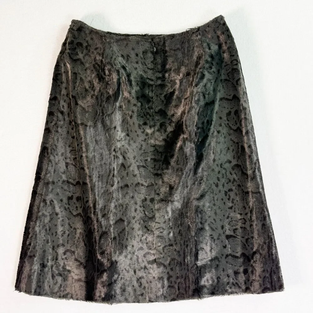 Vintage 90s | Philippe Adec Paris | Animal Print Faux Fur Gray | Sz 4 / 36 EU